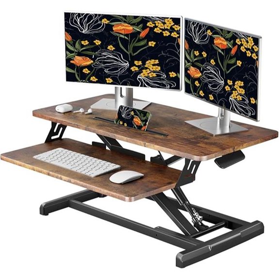 JOY Worker 32 Standing Desk Converter with Keyboard Tray