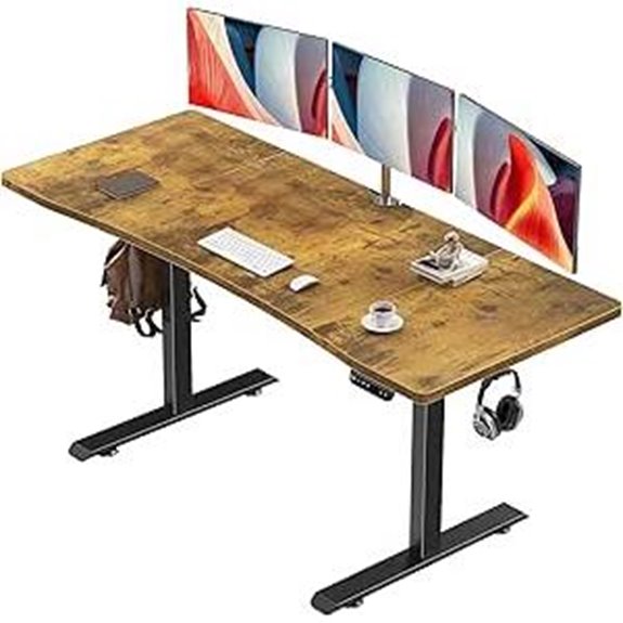 Veken 63x28 Inch Electric Standing Desk Brown