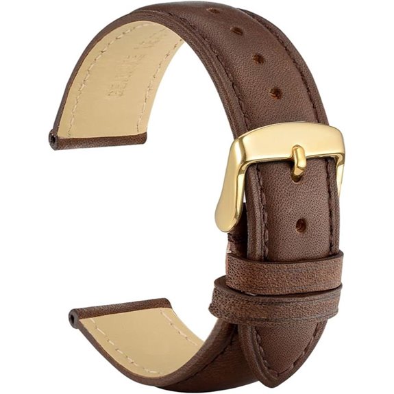 WOCCI 18mm Vintage Leather Watch Band (Dark Brown)