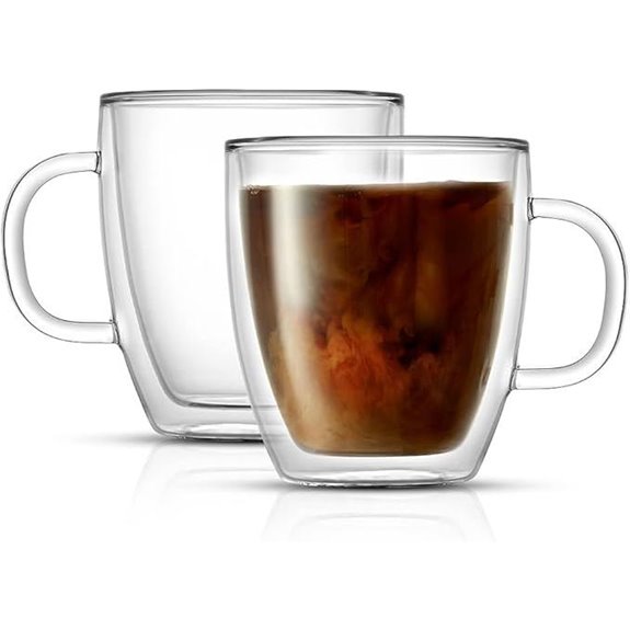 JoyJolt Double Wall Glass Coffee Mugs (Set of 2)