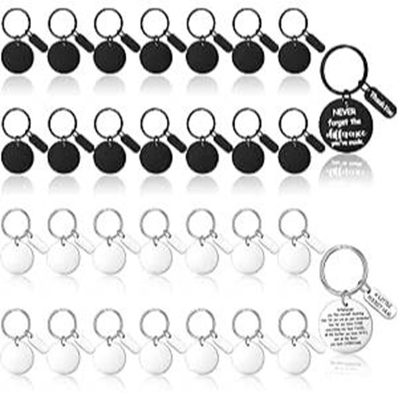 Gisafai Engravable Metal Keychain Blanks (30)