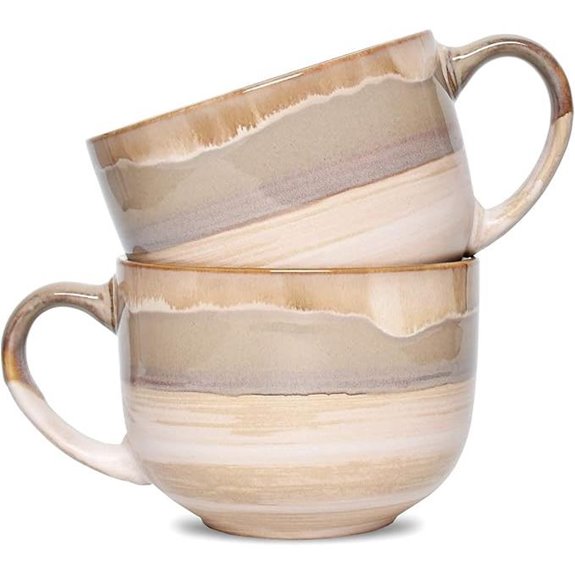 Bosmarlin 16 oz Large Ceramic Coffee Mugs (2)