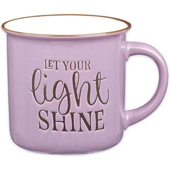 Lavender Camp Mug with Bible Verse: Let Your Light Shine