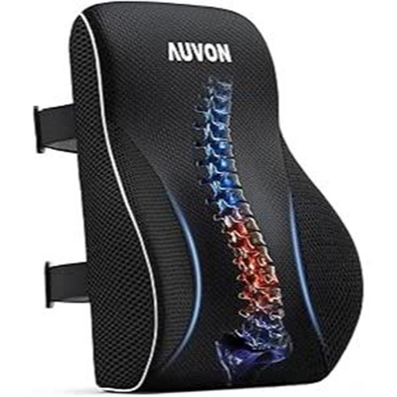 AUVON Lumbar Support Pillow with Memory Foam Straps