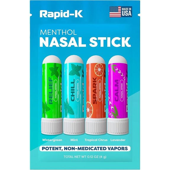 Nasal Sticks 4 Pack: Menthol Inhaler Set