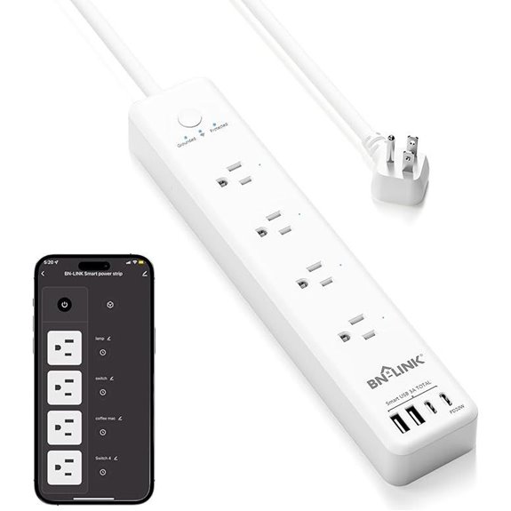 BN LINK Smart Plug Power Strip with USB-C Alexa/Google Home