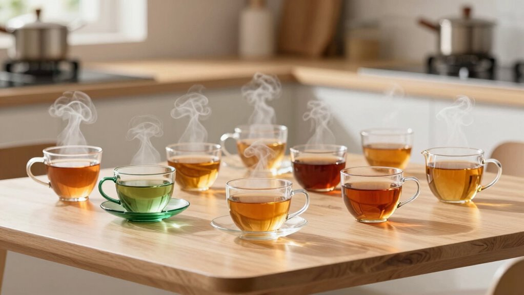 stylish glass tea mugs