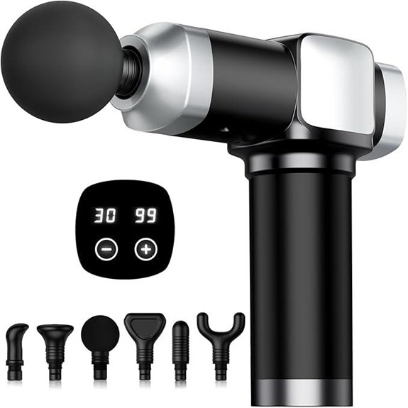 Deep Tissue Massage Gun with 30 Speeds & 6 Attachments