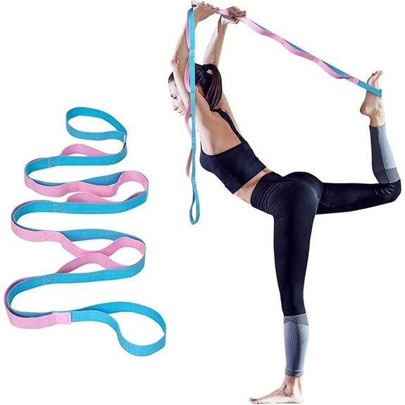 Yoga Strap with 10 Loops for Stretching and Exercise